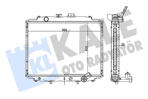 SU RADYATÖRÜ (BRAZING)(MT) HYUNDAI H100 2.4 2.5D 93-00 / MITSUBISHI L300 III 2.0 2.4 2.5D/TD 86-04