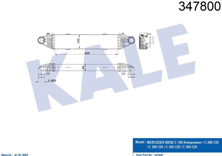 INTERCOOLER (BRAZING)(AT/MT) M.BENZ 250-350-C 180-C 250-C 320-C 350