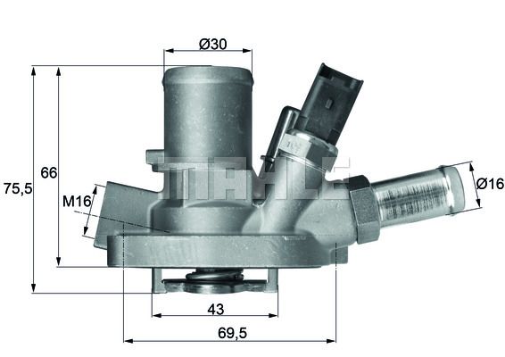 TERMOSTAT (80°C) FIAT BRAVO II 07-14 / DOBLO 10- / LINEA 07- / OPEL COMBO 1.4 12- / ALFA ROMEO MITO 1.4 08- / LANCIA DELTA III 08-14 /