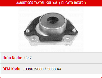 AMORTİSÖR TAKOZU (SOL) FIAT DUCATO / PEUGEOT BOXER