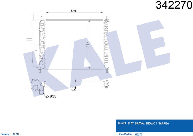 SU RADYATÖRÜ (MEKANİK)(MT) FIAT BRAVA-BRAVO I-MAREA 1.4/1.6 16V