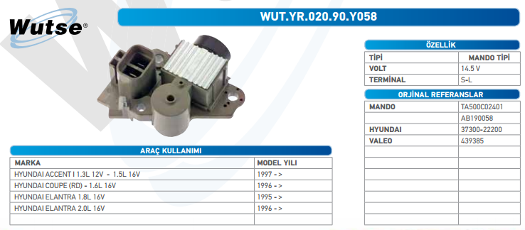 KONJEKTÖR 12V (MANDO TİPİ) H.ACCENT 1.3/1.5 00-05