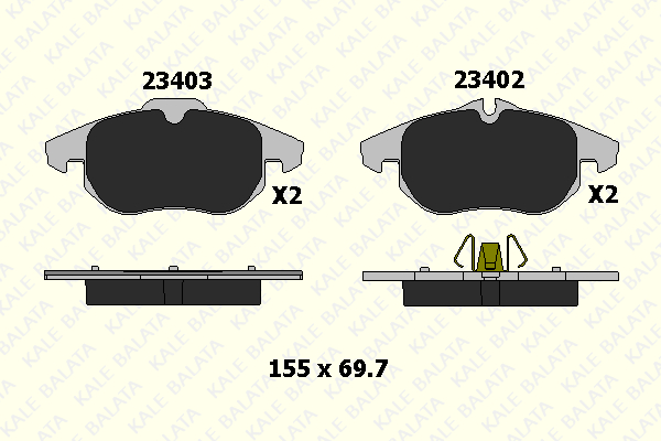 DİSK BALATA (ÖN) OPEL ASTRA H 2.0T 05-10 / VECTRA C 1.6-1.6 16V-1.8-2.0 16V-2.2 16V 02-08 / FIAT CROMA 1.8 16V-1.9D MJET 05-