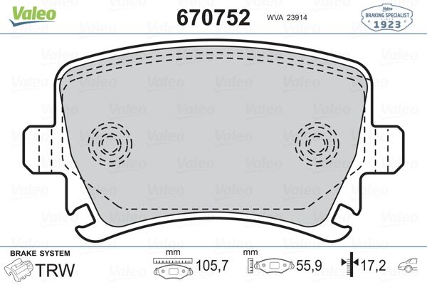 DİSK BALATA (ARKA) VW CADDY III 1.4-1.6-1.9 TDI-2.0 TDI 05-10 / GOLF V 1.4 TSI-1.9 TDI-2.0 FSI 04-08 / JETTA III 1.4 TFSI-1.4 TSI-1.6-1.6 FSI-1.9 TDI-2.0 FSI-2.0 TDI 05-10 / PASSAT 1.4 TSI-1.6-1.6 FSI-1.6 TDI-1.9 TDI 05