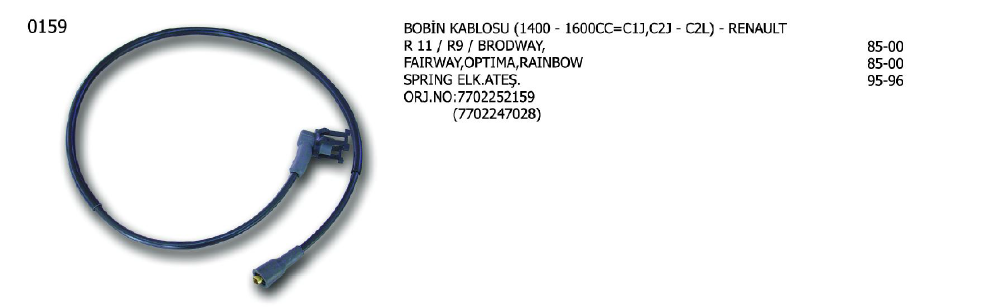 BOBİN KABLOSU TK RENAULT R9 / R11