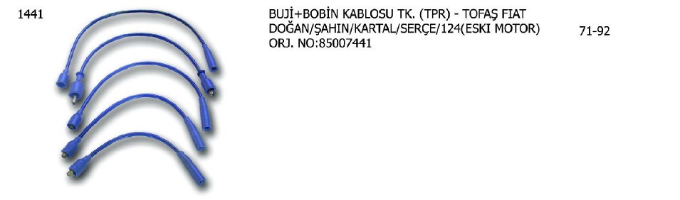 BUJİ+BOBİN KABLOSU FIAT M131