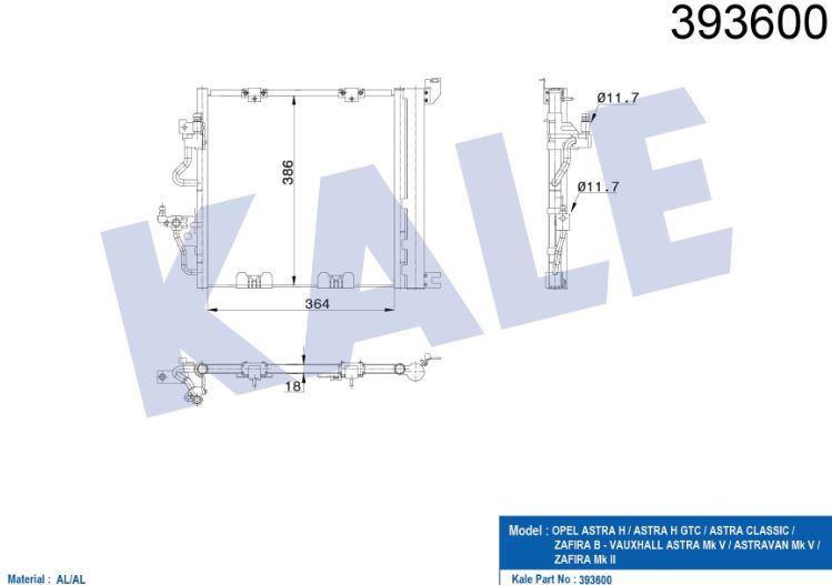 KLİMA RADYATÖRÜ (BRAZING)(KURUTUCULU) OPEL ZAFIRA B (A05)-ASTRA H