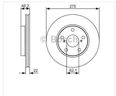 FREN DİSKİ (ÖN)(275,2MM) TOYOTA AURIS 09- / COROLLA 07-