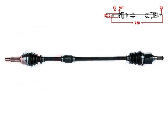 AKS KOMPLE (SAĞ)(ABSLİ)(930mm ABS-48) HYUNDAI İ20 1.2/1.4 16V 08-14