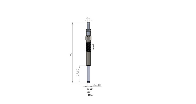 KIZDIRMA BUJİSİ (11,0V) CITROEN C5 / C6 / 2.2 HDİ / PEUGEOT 407-607 2.2 HDİ / MITSUBISHI OUTLANDER 2.2DI 4WD