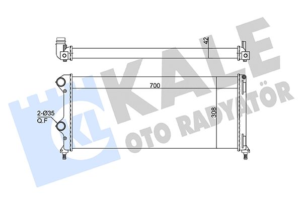 SU RADYATÖRÜ FIAT DOBLO 1.3/1.9 JTD 01<10 (MT) (AC/NAC) [MEKANİK] [700X308X42]