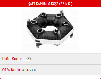 ŞAFT ASKI TAKOZU (6 KÖŞE) FIAT TOFAŞ M131 / M124 DKS