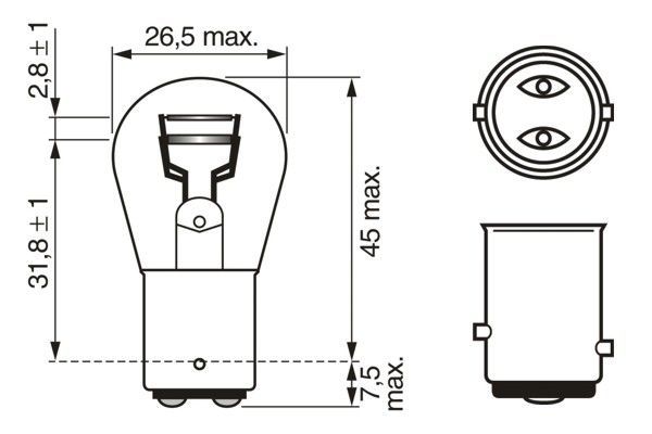 AMPUL , ECO 12V 1016 21/5W (ÇİFT DUY)(ŞAŞ TIRNAK)