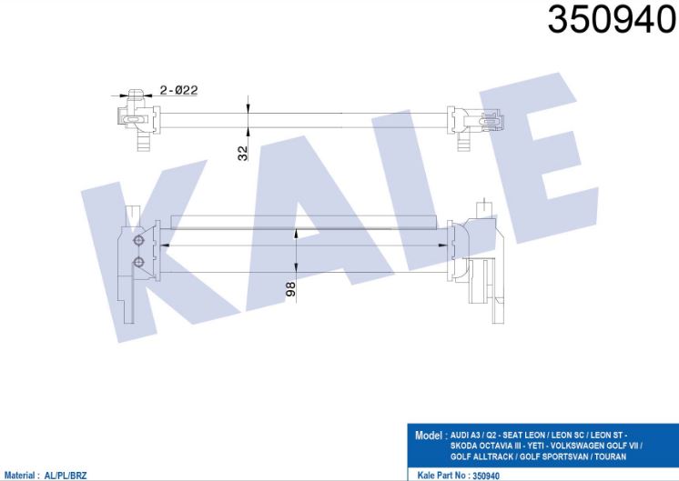 INTERCOOLER (BRAZING) AUDI A3 / Q2 - SEAT LEON / LEON SC /