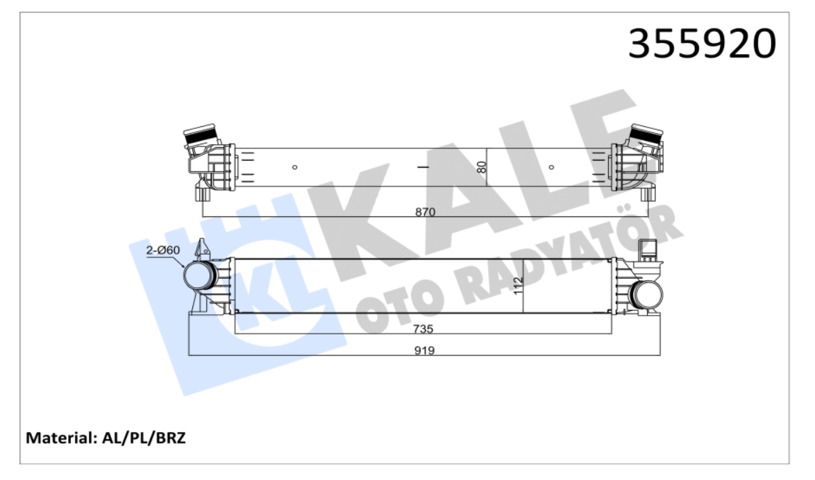 INTERCOOLER (BRAZING) PEUGEOT BOXER 10- / CITROEN JUMPER 06- 2.2/2.2/3.0HDI / FIAT DUCATO 2.0D 2.3D 3.0D 06-