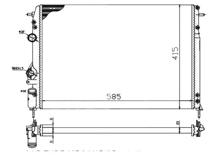 SU RADYATÖRÜ (MEKANİK)(AT/MT) MEGANE 1,6/2,0 AC (2 SIRA AL+PL)