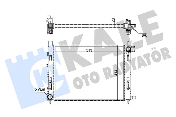 SU RADYATÖRÜ RENAULT CLIO IV / CAPTURE / SYMBOL / SANDERO / LOGAN / LODGY / DOKKER 0.9TCE 1.2 16V 1.5DCI 1.6 13=> (MT) [MEKANİK] [513X414X23]