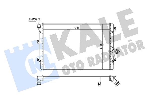 SU RADYATÖRÜ AUDI A3 / TT 03=> - SEAT ALTEA / ALTEA XL / LEON / TOLEDO III 04=> - SKODA OCTAVIA II / SUPEB II / YETI 04=> - VOLKSWAGEN BEETLE / CADDY III-IV / CC / GOLF V-VI / JETTA III-IV / PASSAT / TOURAN 05=> 1