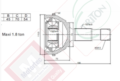 AKS KAFASI (ABSLİ) CITROEN JUMPER 94-06 / FIAT DUCATO 94-06 / PEUGEOT BOXER 94-06