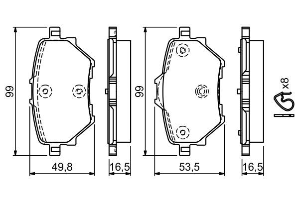 DİSK BALATA (ARKA) CITROEN BERLINGO 1.2 PureTech 110 18- / OPEL COMBO E Tour / Life 1.5 18- / PEUGEOT RIFTER 1.6 HDi 92 18-