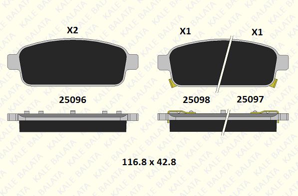 DİSK BALATA (ARKA) CHEVROLET AVEO, CRUZE I,II, / OPEL ASTRA J