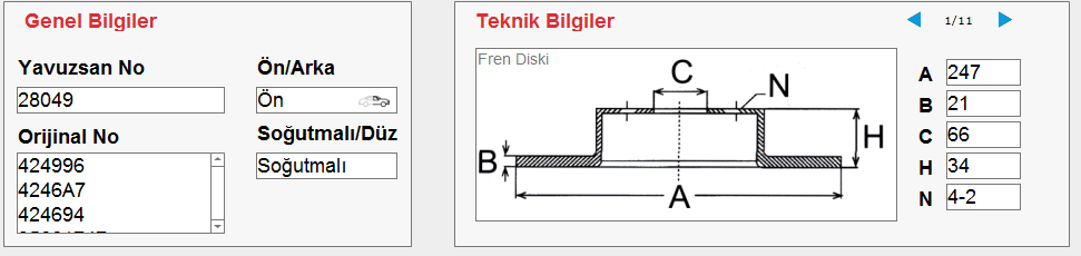 FREN DİSKİ (ÖN)(247MM) PEU 106/206/306/1.3İ-1.4İ-1.6İ-