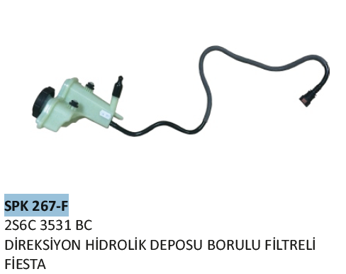 DİREKSİYON DEPOSU (HİDROLİK)(KAPAKLI)(BORULU) FORD FIESTA 1,3 01-08 / 1,4 16V 01-08 / 1,4TDCI 01-08 / 1,6 16V 01-08