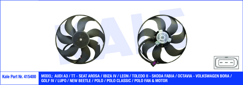 FAN MOTORU AUDI A3-TT/SEAT AROSA/IBIZA IV/LEON (ÇAP 350MM İNCE MOTOR)