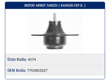 MOTOR TAKOZU RENAULT R19 1.9D