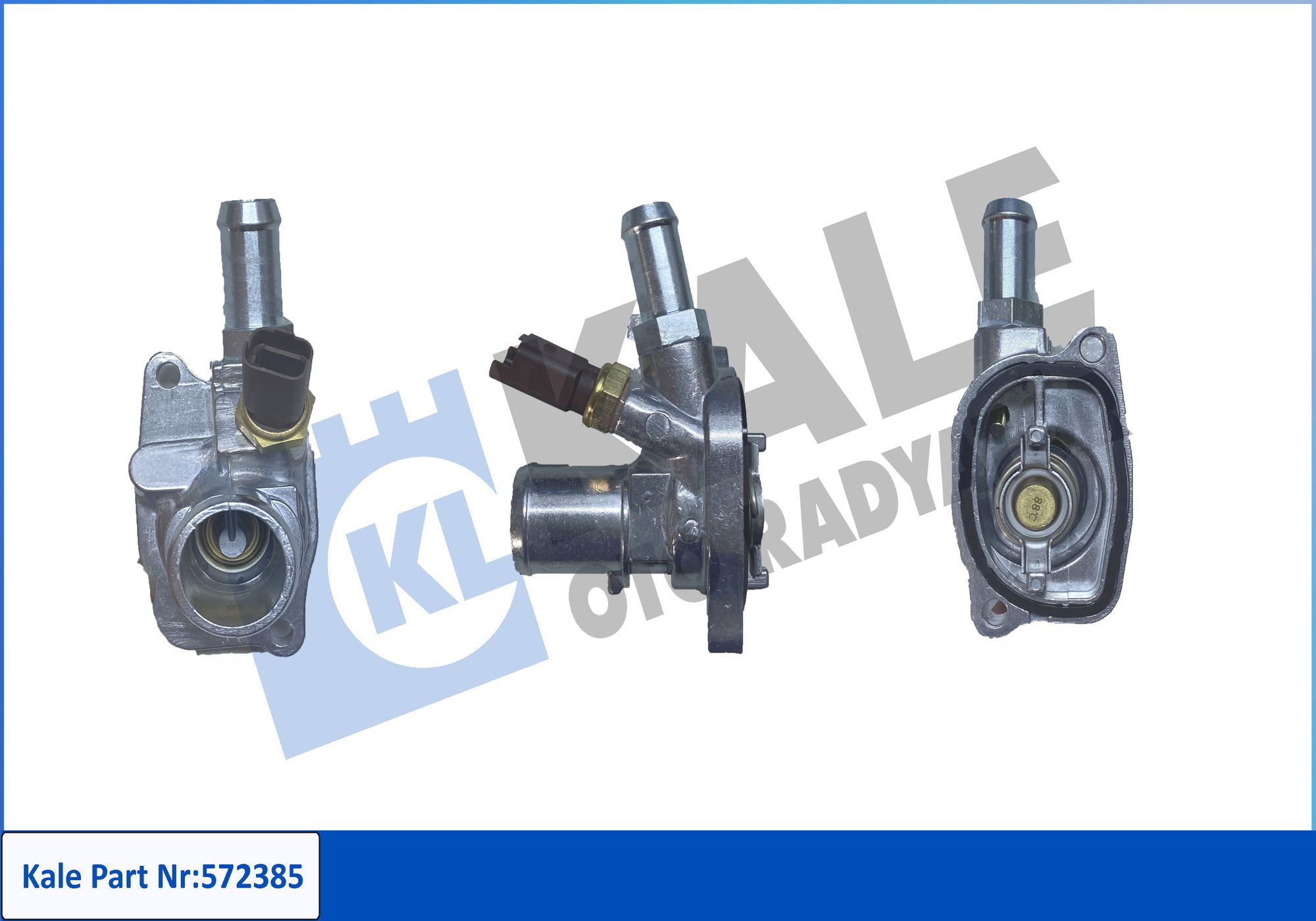 TERMOSTAT FIAT 500 / PANDA - FORD KA / KA+ III - LANCIA YPSILON  (88 °C) ALÜMİNYUM GÖVDELİ KOMPLE