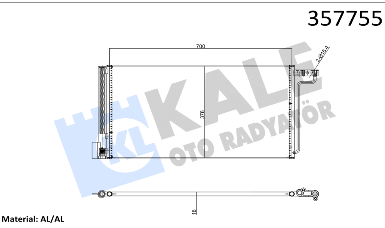 KLİMA RADYATÖRÜ (BRAZING)(KURUTUCULU) FORD C-MAX / GRAND C-MAX 1.6TI 10-19 / FOCUS III 1.6TI/LPG 10-