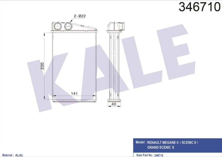 KALORİFER RADYATÖRÜ (BRAZING) RENAULT MEGANE II -SCENIC II-GRAND