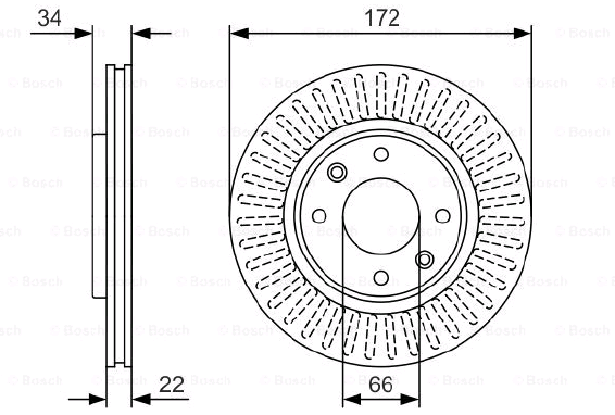 FREN DİSKİ (ÖN)(266MM) CI C3 PLURİEL 1.6i 03- E.0986478618