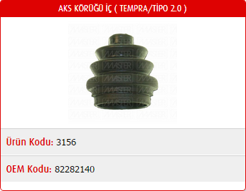 AKS KÖRÜĞÜ (İÇ) FIAT TEMPRA 2.0 / TİPO 2.0