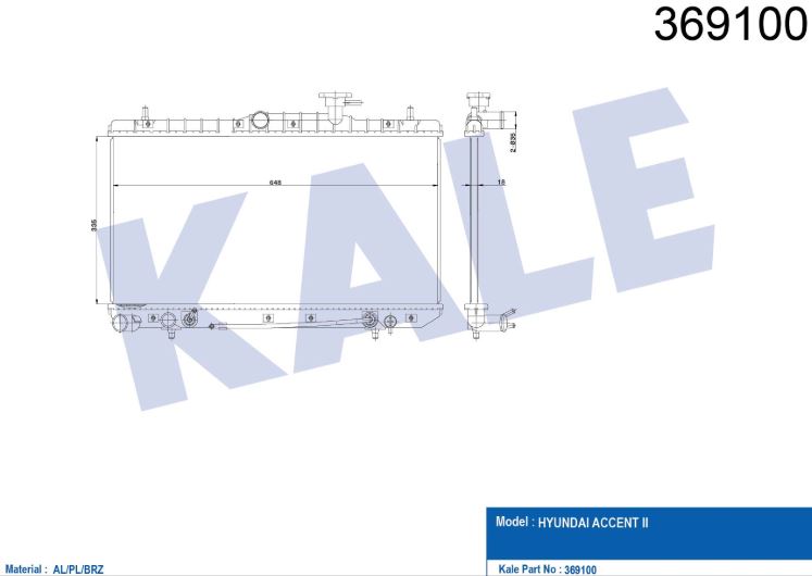 SU RADYATÖRÜ (BRAZING)(AT) HYUNDAI ACCENT II ADMIRE 1.6I (00-05)