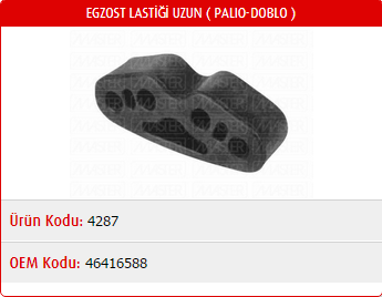 EGZOST LASTİĞİ UZUN) FIAT DOBLO / PALIO / SIENA / ALBEA