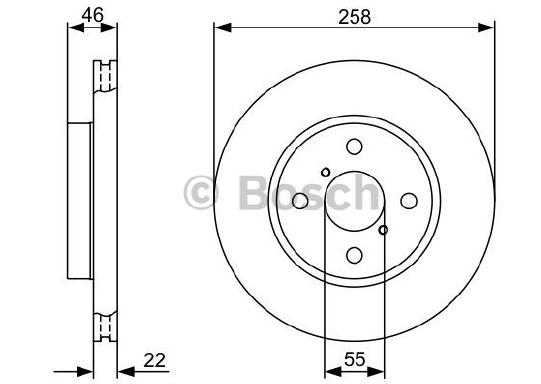 FREN DİSKİ (ÖN)(HAVALI)(258MM) TOYOTA YARIS 1.0-1.3-1.4 D-1.5 11- / DAIHATSU CHARADE VIII 1.33 16V 11-