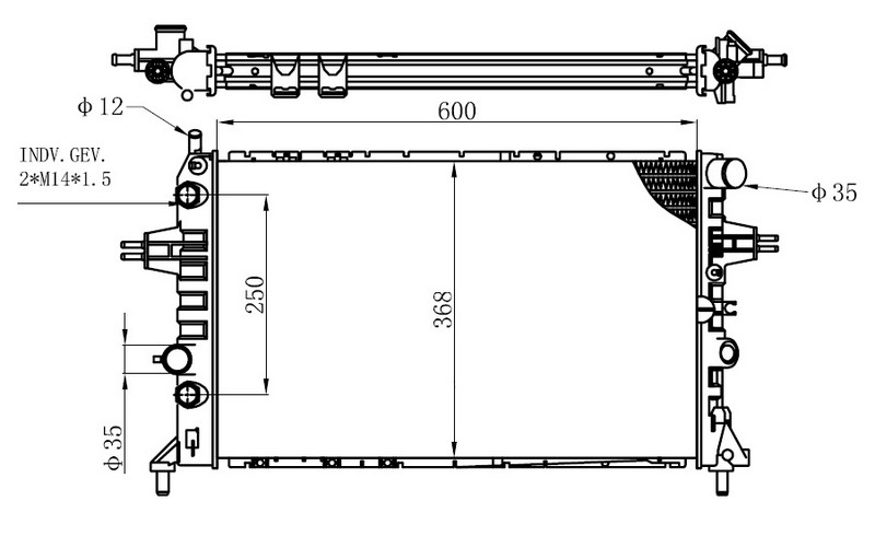 SU RADYATÖRÜ (BRAZİNG)(AT)(BOP104) OPEL ASTRA G 98-