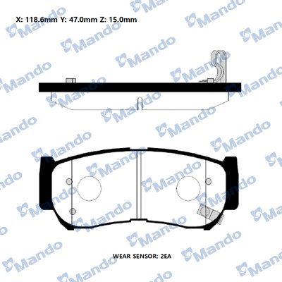 DİSK BALATA (ARKA) HYUNDAI H1-STAREX 2.4-2.4 4WD-2.5 CRDİ 02- / SANTA FE II 2.2 CRDİ-2.2 CRDİ 4X4 03-