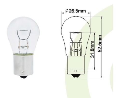 AMPUL 12V. 93 21W (TEK DUY)(SARI)