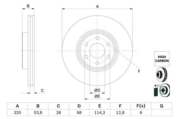 FREN DİSKİ (ÖN)(320MM) MB X-SERISI X 220 d 17-20 / X-SERISI X 350 d 4-matic 18-20