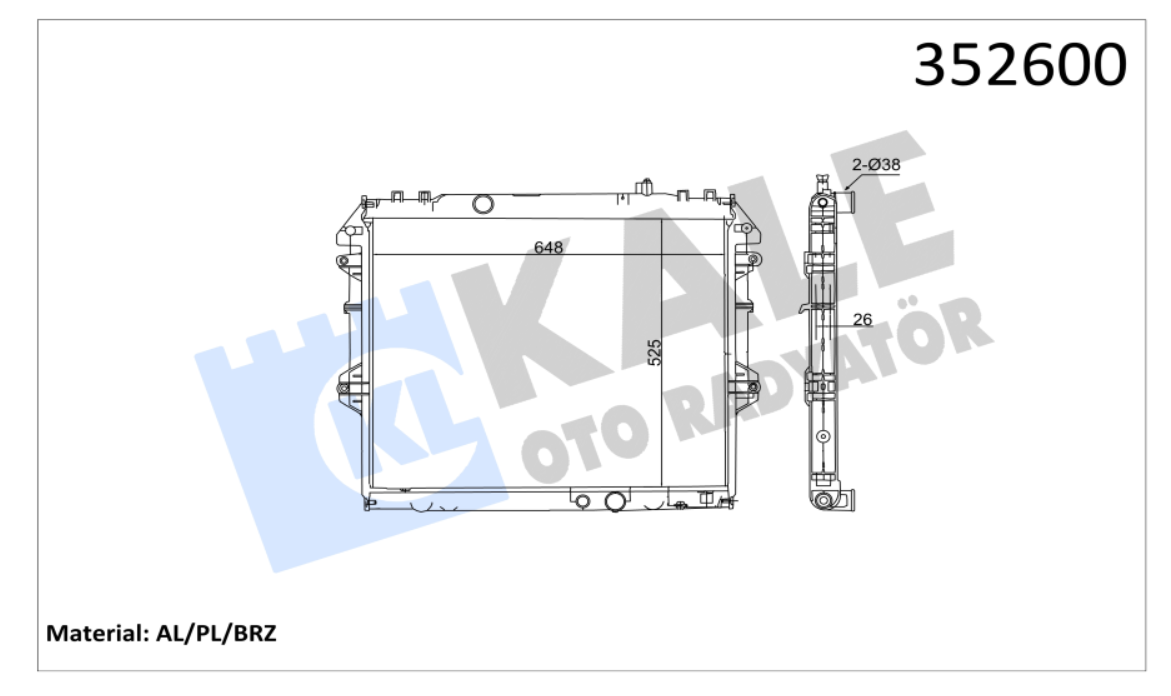 SU RADYATÖRÜ (BRAZING)(MT) TOYOTA HILUX III-VII 2.5D-4D 05-