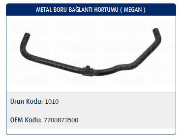 METAL BORU BAĞLANTI HORTUMU RENAULT MEGANE 1.4