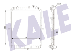 SU RADYATÖRÜ (BRAZING)(MT) KIA BONGO 2.4TDCI / K2500 2.5D 03- [470X528X48]