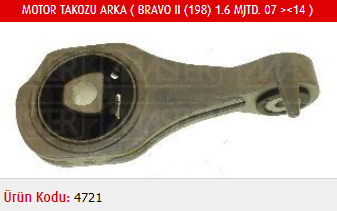 MOTOR TAKOZU (ARKA) FIAT BRAVO II (198) 1.6 MJTD 07-14