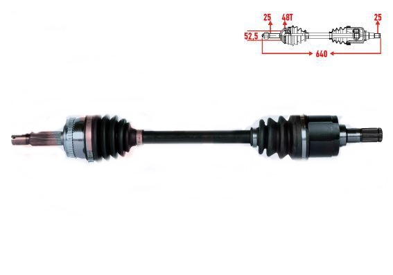 AKS KOMPLE (SOL)(ABSLİ)(640mm ABS-48) HYUNDAI ACCENT ERA 1.4/1.6 16V 06-