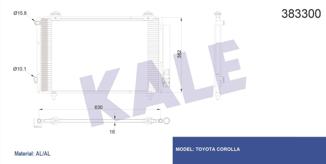 KLİMA RADYATÖRÜ (BRAZING)(KURUTUCULU) TOYOTA COROLLA AL/AL