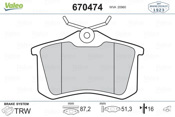 DİSK BALATA (ARKA) RENAULT CLIO III 1.2 16V-1.5 DCİ 05-12 / MEGANE II 1.5 DCİ-1.6-1.6 16V 1.9 DCİ 04-08 / VW GOLF III 1.6-1.8-1.9 TDI-2.0 91-97 / PASSAT 1.9 TDI-2.0-2.0 16V 90-96 / POLO III 1.6 16V 98-01 / OPEL CROSSLAN