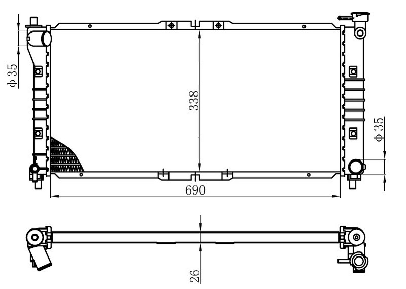 SU RADYATÖRÜ (BRAZİNG)(MT)(BMZ017) MAZDA 626 93-97