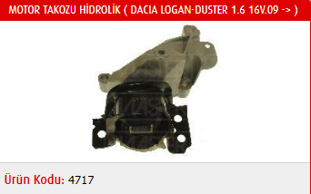 MOTOR TAKOZU (HİDROLIK) DACIA DACIA LOGAN I / DUSTER